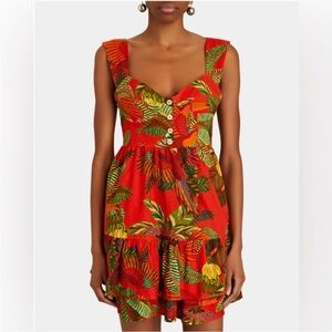 FARM Rio Tropical Red and Green Mini Dress